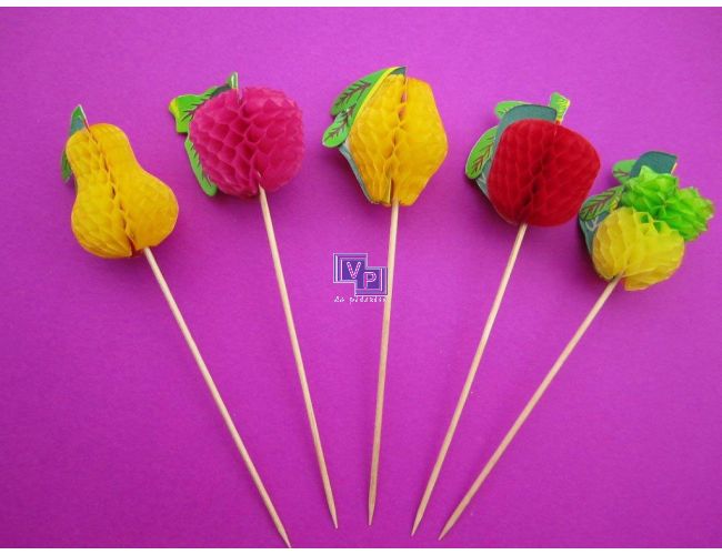 Adorno Pincho con Frutas surtidas para Coctelería/Heladería - 2500 unidades