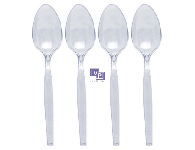 Cucharas de plástico Premium extra-fuerte transparentes 18 cm - 2000 unidades