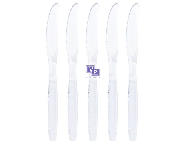 Cuchillos de plástico Premium extra-fuerte transparentes 18 cm - 2000 unidades