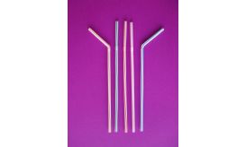 Cañitas / Pajitas de plástico flexibles rayadas B250 - 5 mm x 23cm - Caja de 10000 unidades