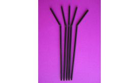 Cañitas / Pajitas de plástico flexibles Negras - 5 mm x 23 cm - Caja de 20000 unidades