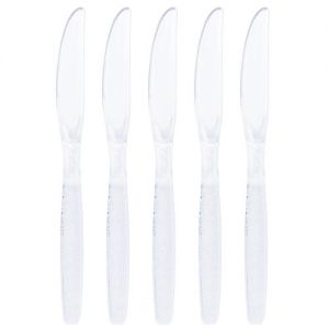 Cuchillos de plástico Premium extra-fuerte transparentes 18 cm - 2000 unidades