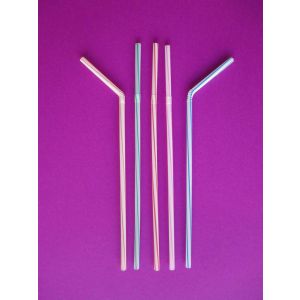 Cañitas / Pajitas de plástico flexibles rayadas B250 - 5 mm x 23cm - Caja de 10000 unidades