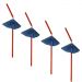 Cañitas / Pajitas de plástico flexibles con Adorno Sombrilla - 22 cm - 1200 unidades