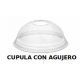 Tapa Cupula con agujero para Vaso de Plastico PET  84001-84002-84003-84004 - 1000 Unidades